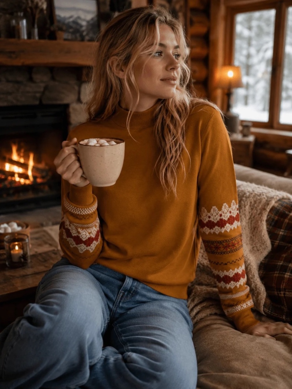 "Mystree" Women's Long Detailed Sleeve Side Slit Top